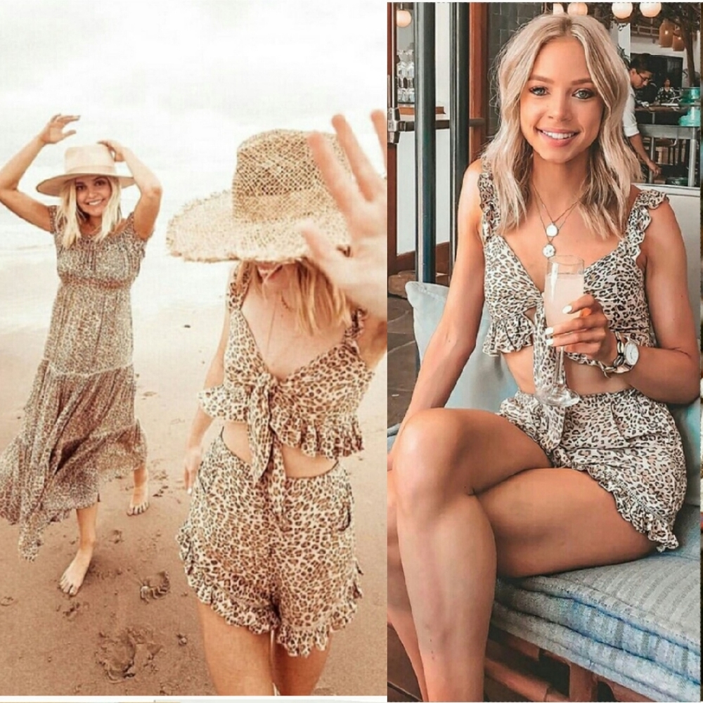 New spell designs frankie crop top cheetah M gypsy